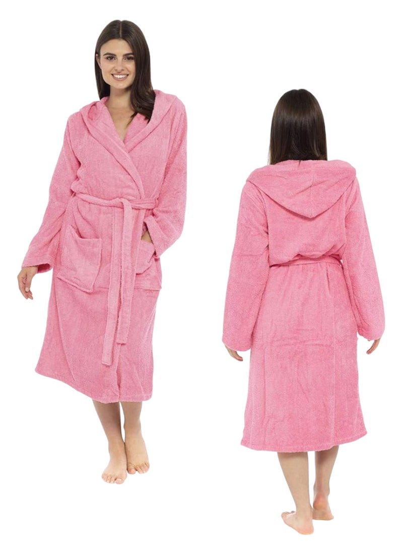 Pink Color Unisex Bathrobe Large Size Plush And Absorbent Cloth