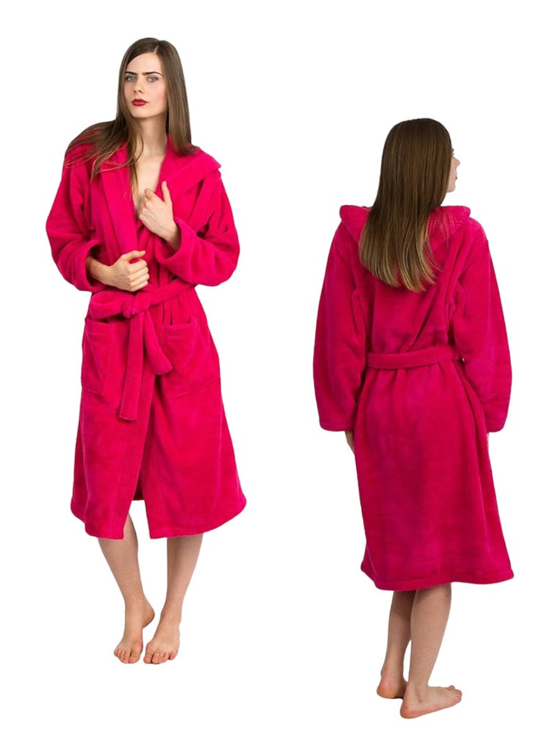 3 Pieces Pinkish Red Color Unisex  Bathrobe Small size Plush And Absorbent Cloth