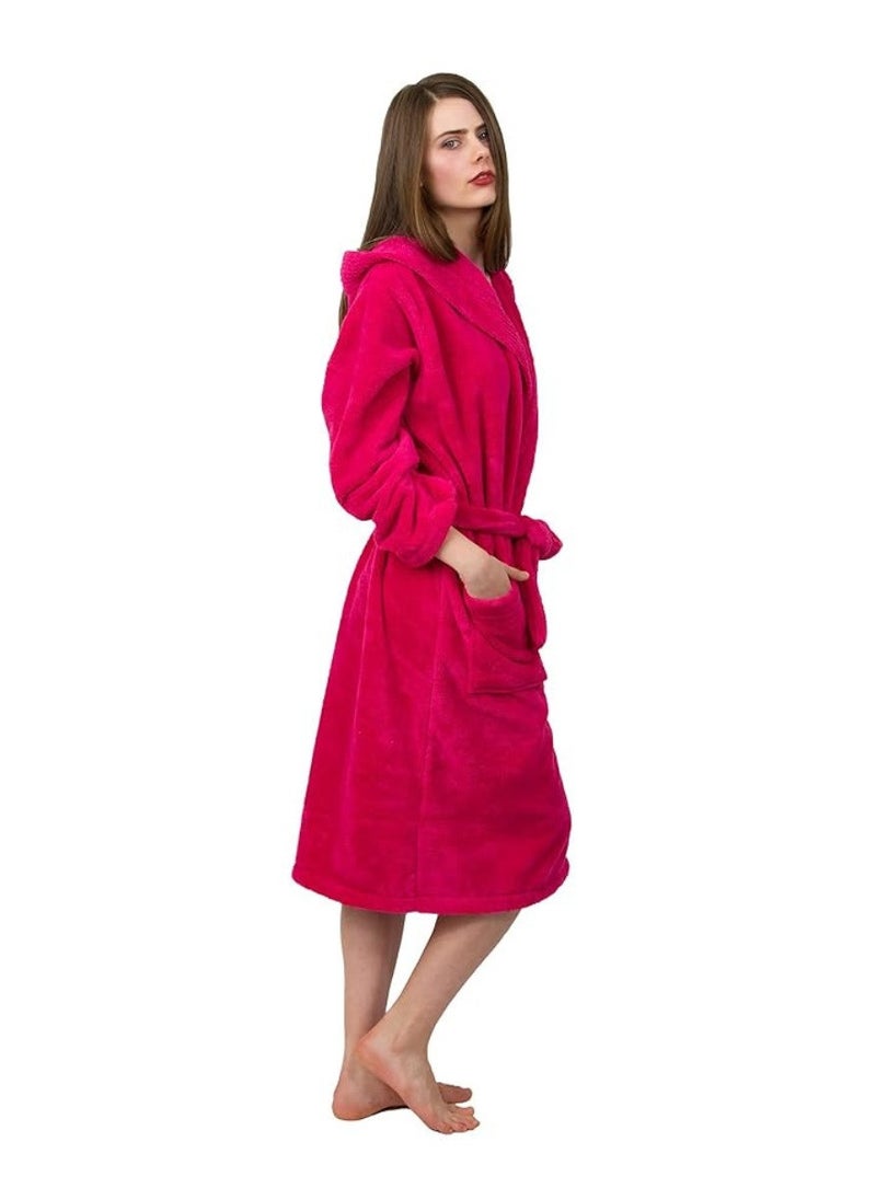 Pinkish Red Color Lightweight And Cloud Soft Terry Bathrobe XL Size