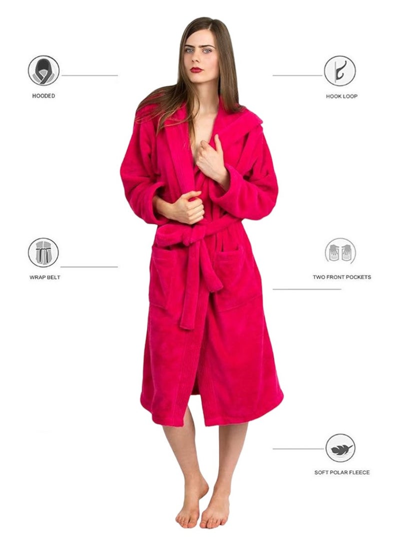 Pinkish Red Color Lightweight And Cloud Soft Terry Bathrobe XL Size