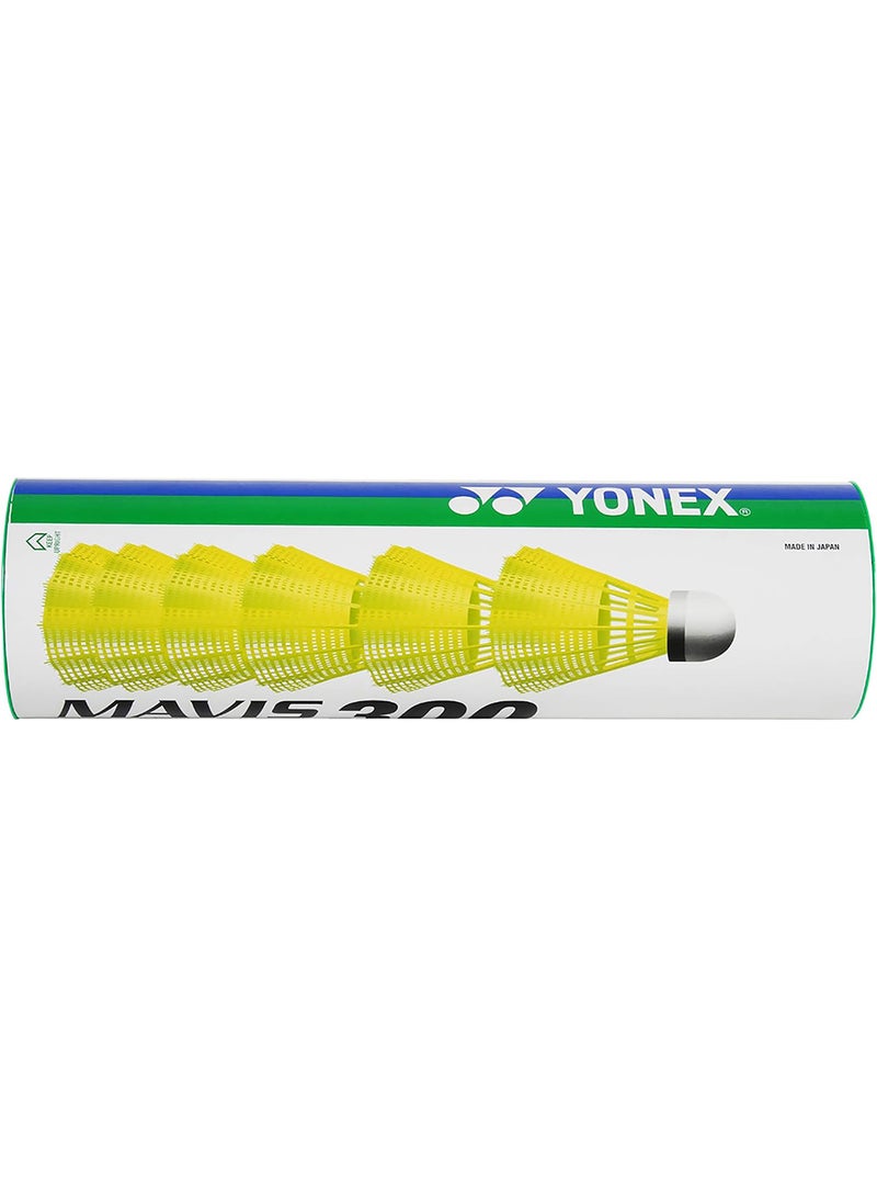 YONEX Mavis 300 Green Cap Nylon Shuttlecock - Yellow