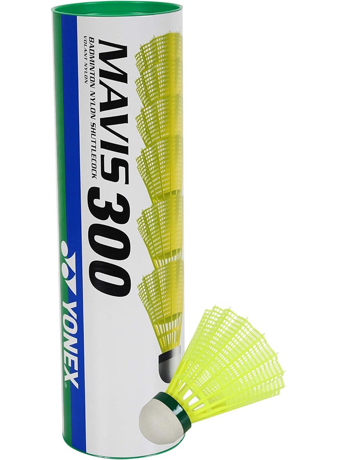 YONEX Mavis 300 Green Cap Nylon Shuttlecock - Yellow