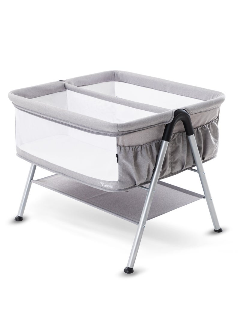 Teknum FELLOW 2 Twin Bedside Crib Bassinet - Grey