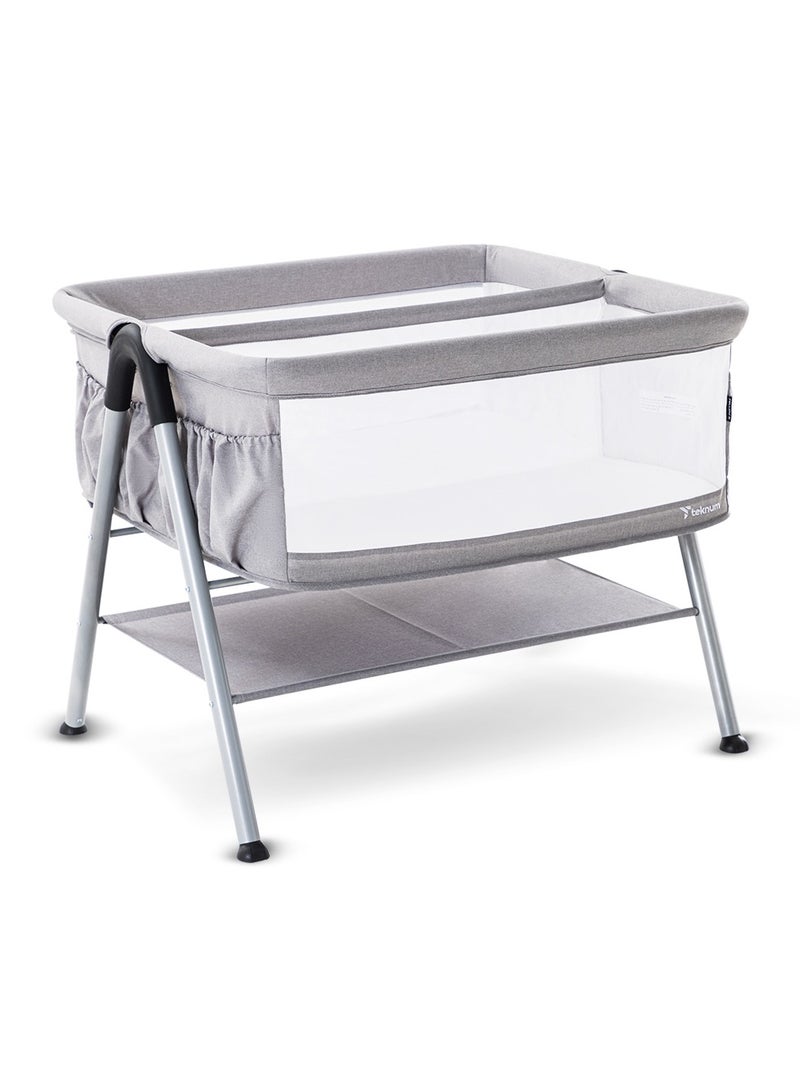 Teknum FELLOW 2 Twin Bedside Crib Bassinet - Grey