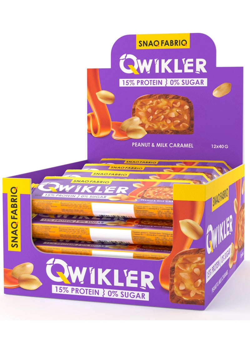 Qwikler Protein Bar with Peanut and Milk Caramel 12x40g