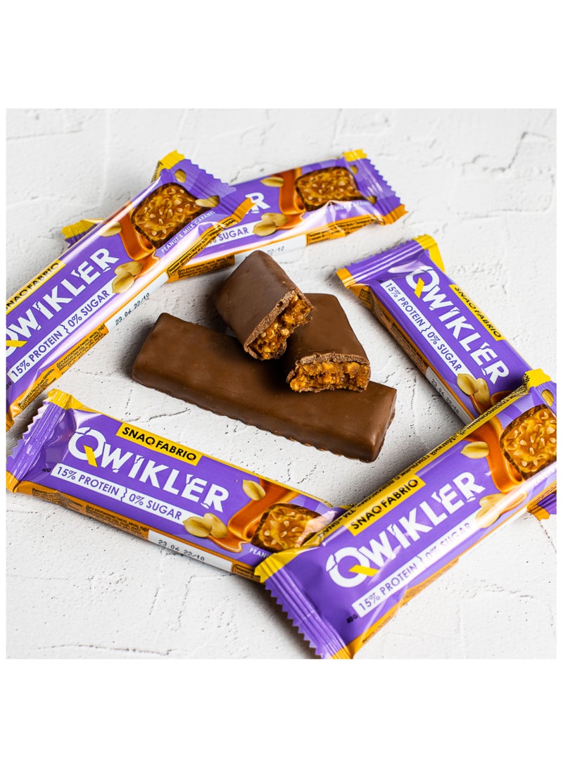 Qwikler Protein Bar with Peanut and Milk Caramel 12x40g