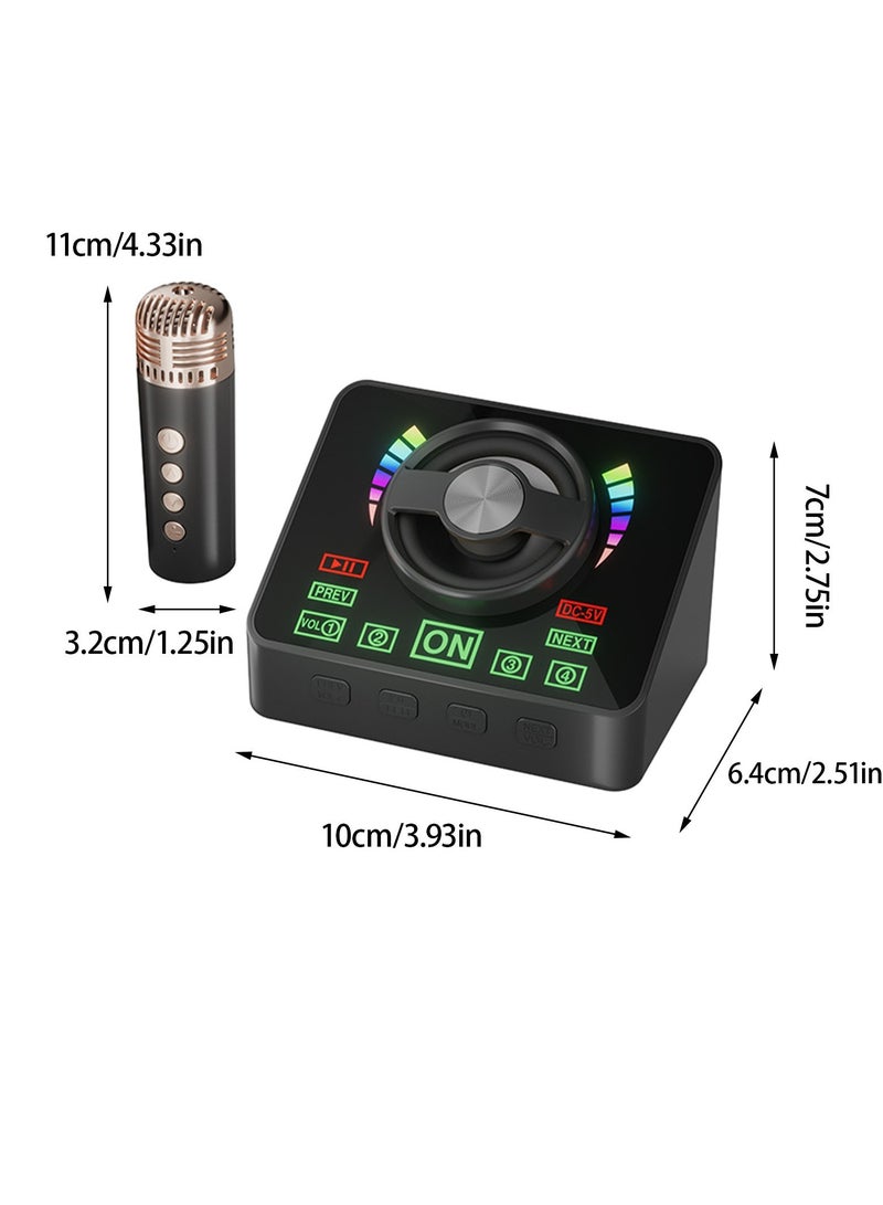 Karaoke Machine Portable Bluetooth Speaker System With 1 Wireless Microphones Home Family Singing Speaker
