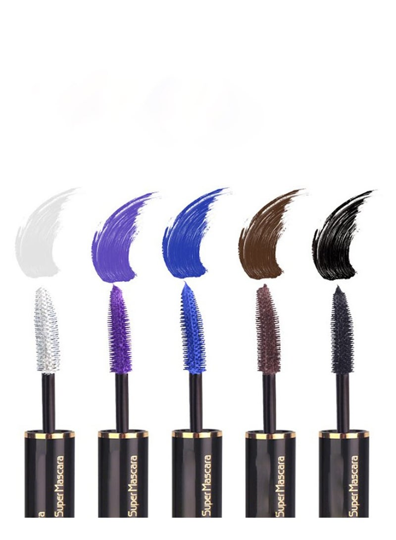 5 Colors Mascara Set Colorful Mascara Waterproof Long Lasting Thick Mascara 0.2 fl oz Washable Volumizing Lengthening Defining Curling Eyelash Makeup Set Lift Separates Eye Lashes False Lash Effect
