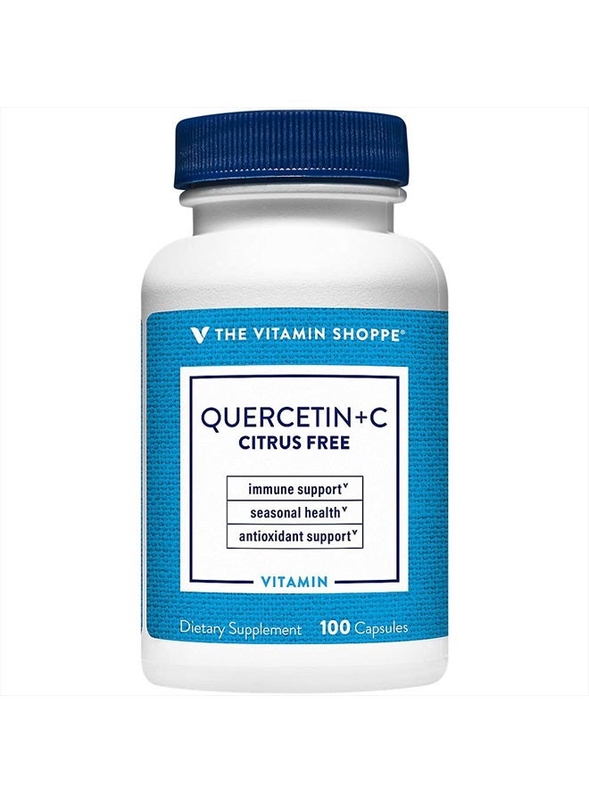 Quercetin + Vitamin C, Citrus Free, Antioxidant That Supports A Healthy Immune for All Seasons (100 Capsules)