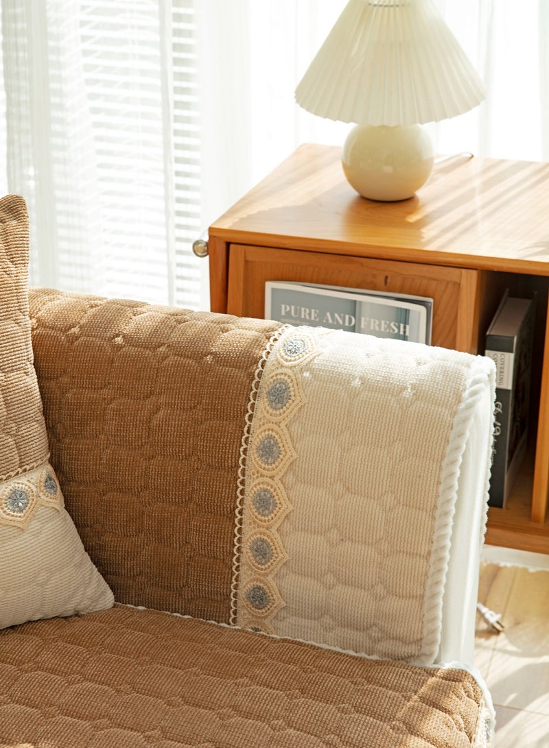 Sofa Slipcover Sofa Cover 4 Seater Four Seasons Corduroy Sofa Seat Cushion Thick Sofa Protector Anti-slip 110*240CM