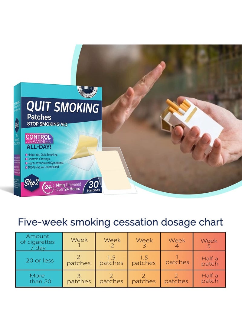 Stop Smoking Aid Patches,Step 2 Helping Quit Patch,30 Patches Quit Smoking Patches,Transdermal System Patch to Help Quit Smoking 2 Week Behavioral Support Program (14mg)