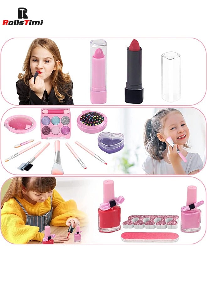 Kids Makeup Toy Kit for Girls,Washable Makeup Set Toy with Cosmetic Case for Little Girl,Non Toxic,Washable Make Up Toy