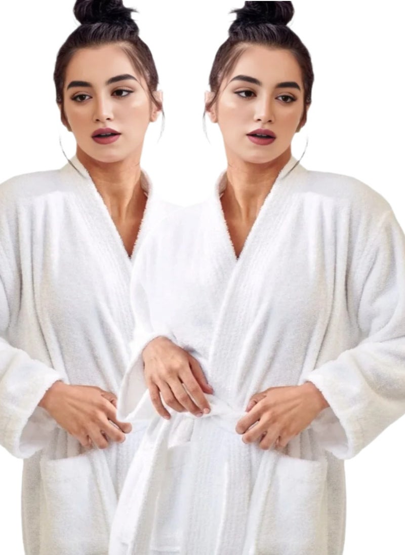 2 Pieces Spa Terry Bathrobe Free Size