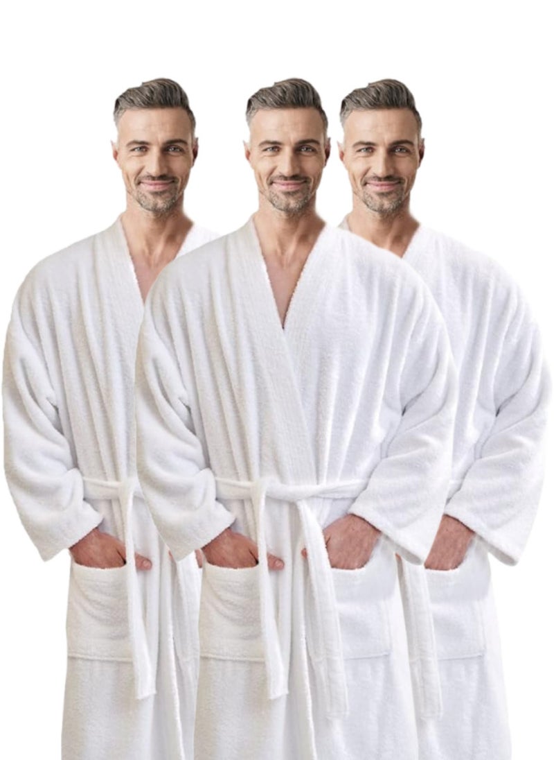 3 Pieces Hotel-Style Terry Bathrobe Free Size