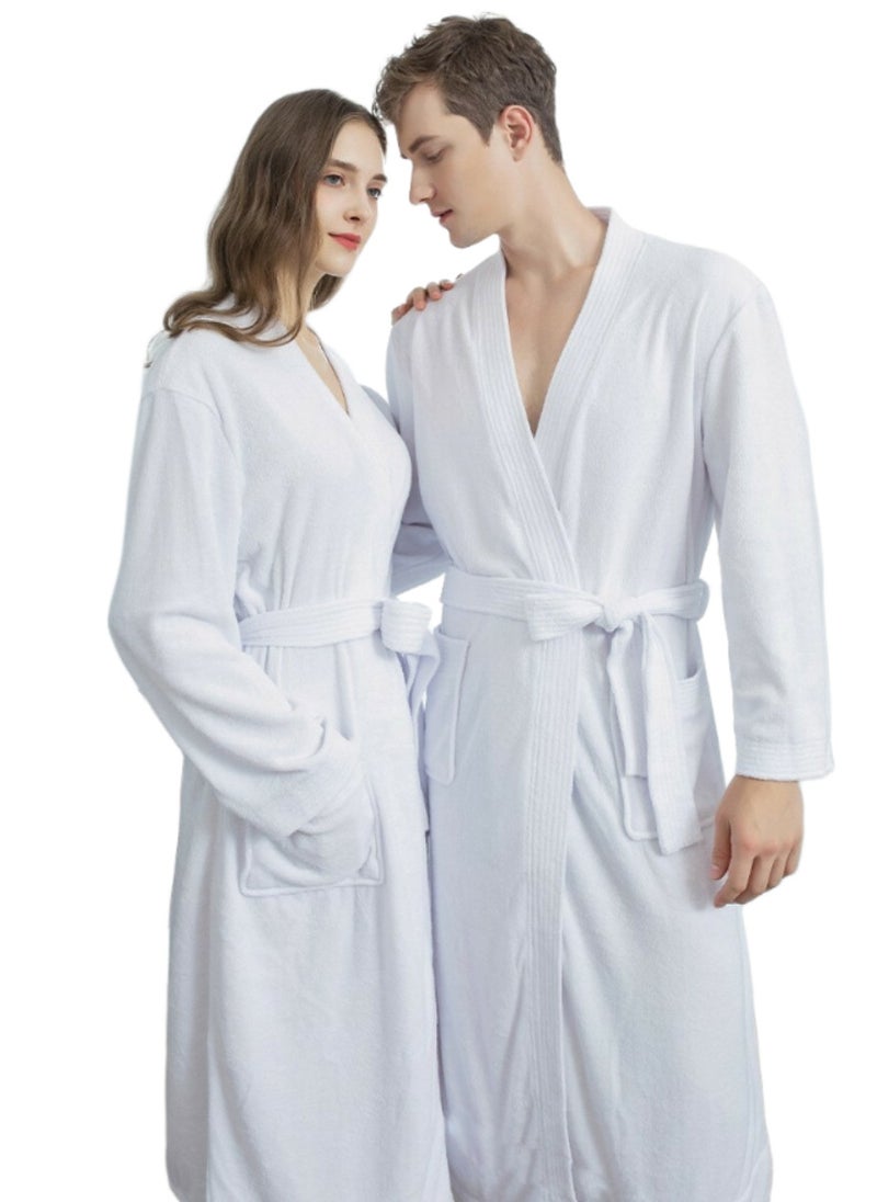 2 Pieces Lightweight Cotton Summer Unisex Terry Spa Bathrobe Free Size