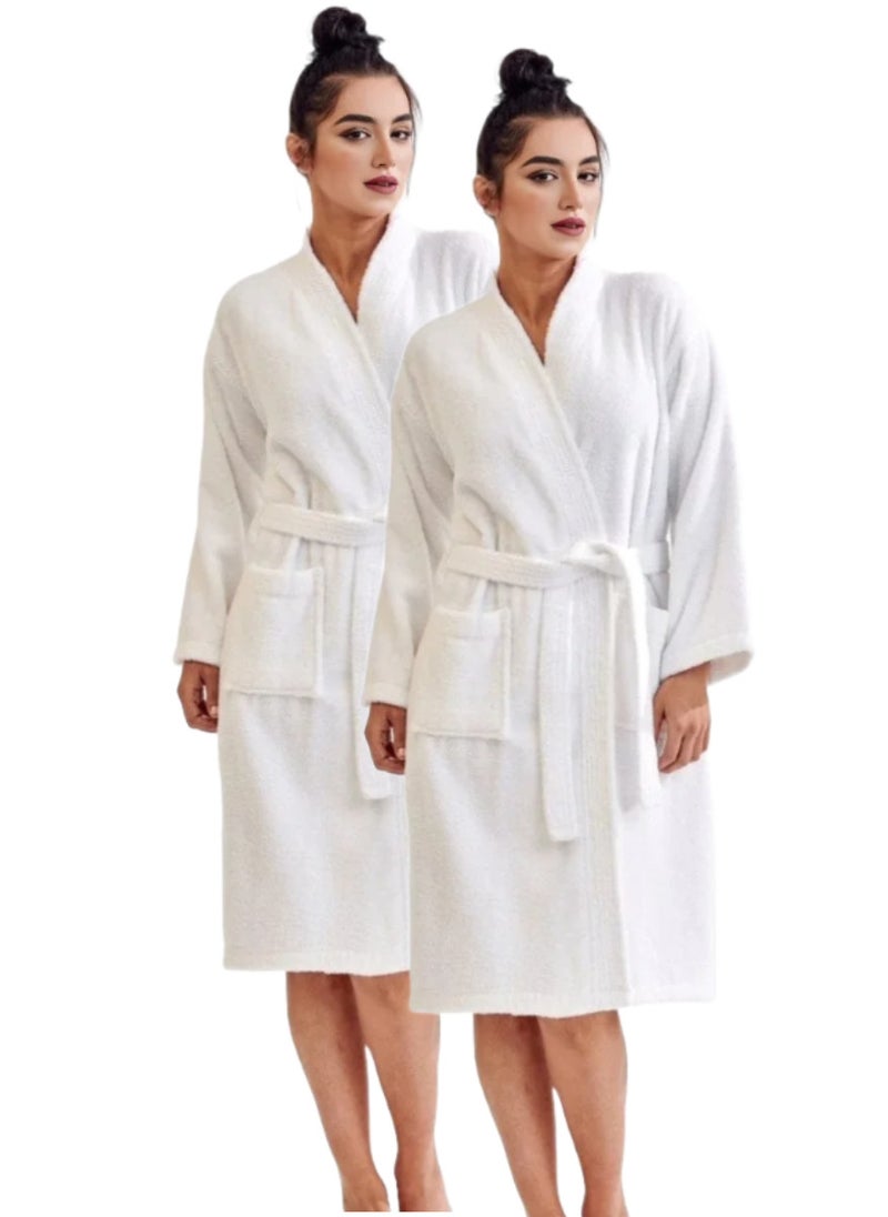 2 Pieces Classic Hotel and Spa Quality Bathrobe Free Size