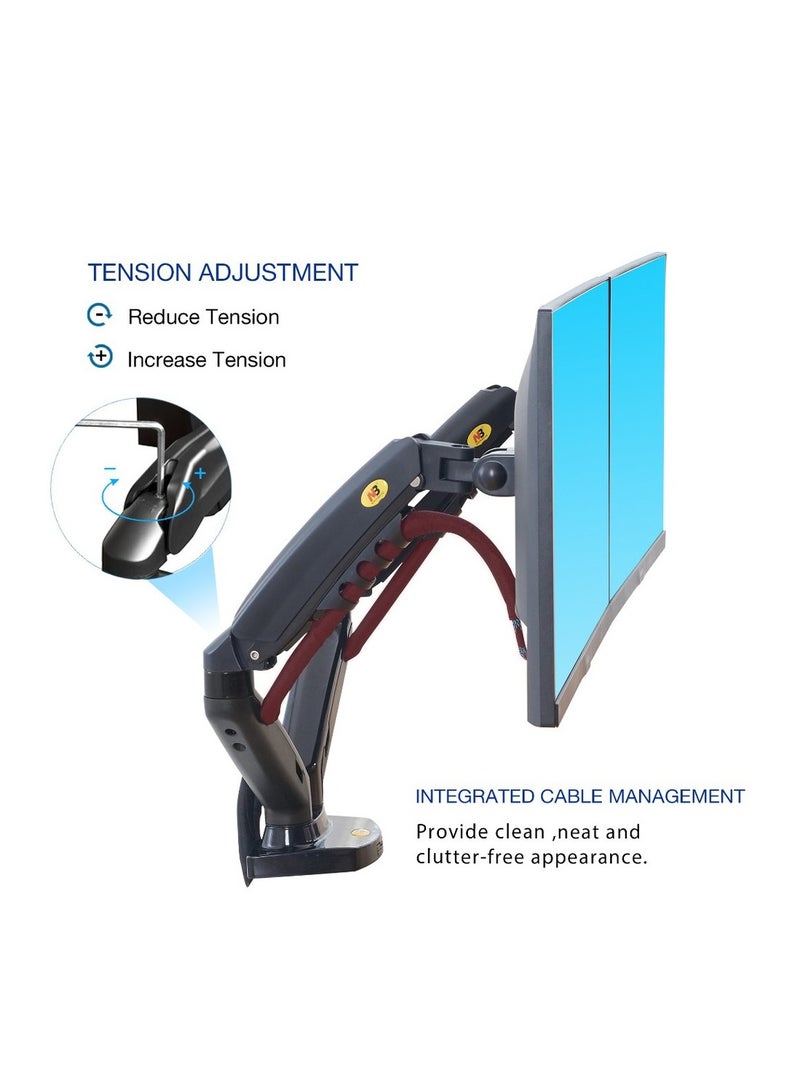 NB F160 Gas Strut Desk Dual Monitor Mount Arm Support for 17