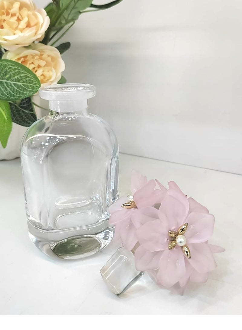Oil perfume empty bottle decorated with flowers by damanhoor 150ML
