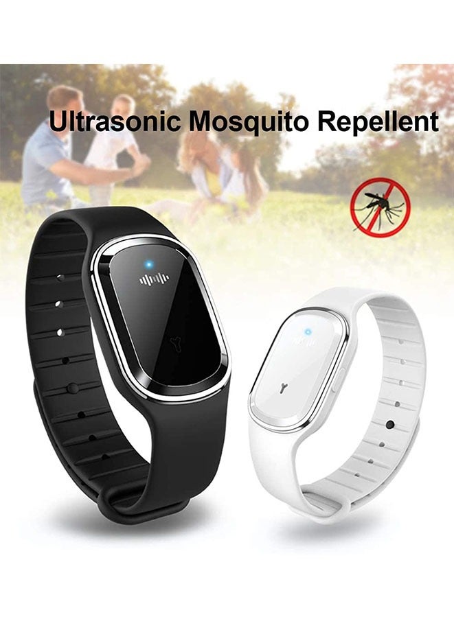 Ultrasonic Mosquito Repellent Watch , Electronic with USB Charging Waterproof Portable Smart Anti-Mosquito Bracelet for Indoors and Outdoors M1 (Black)