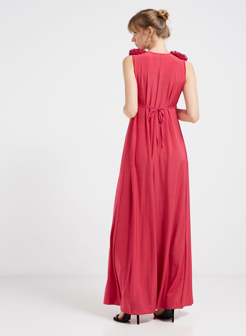 Frill Detailed Maxi Dress Pink