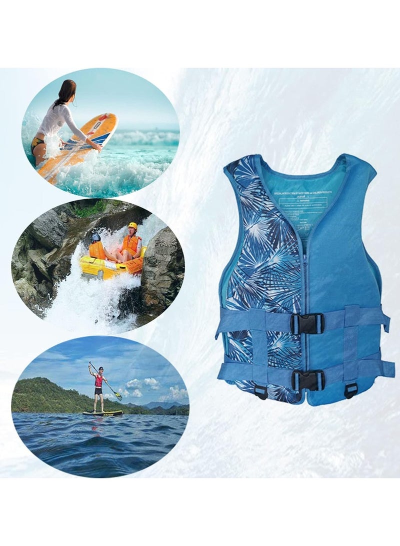 Foam Neoprene Super Soft Professional Swimming Life Jacket Swim Vest Size Large 60 to 75 KG - Blue