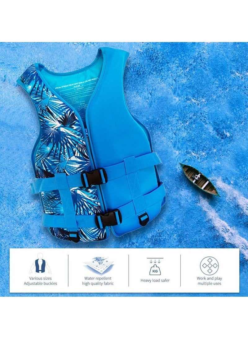 Foam Neoprene Super Soft Professional Swimming Life Jacket Swim Vest Size Large 60 to 75 KG - Blue