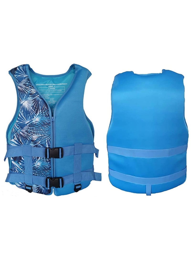 Foam Neoprene Super Soft Professional Swimming Life Jacket Swim Vest Size Large 60 to 75 KG - Blue