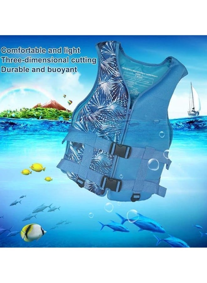 Foam Neoprene Super Soft Professional Swimming Life Jacket Swim Vest Size Large 60 to 75 KG - Blue