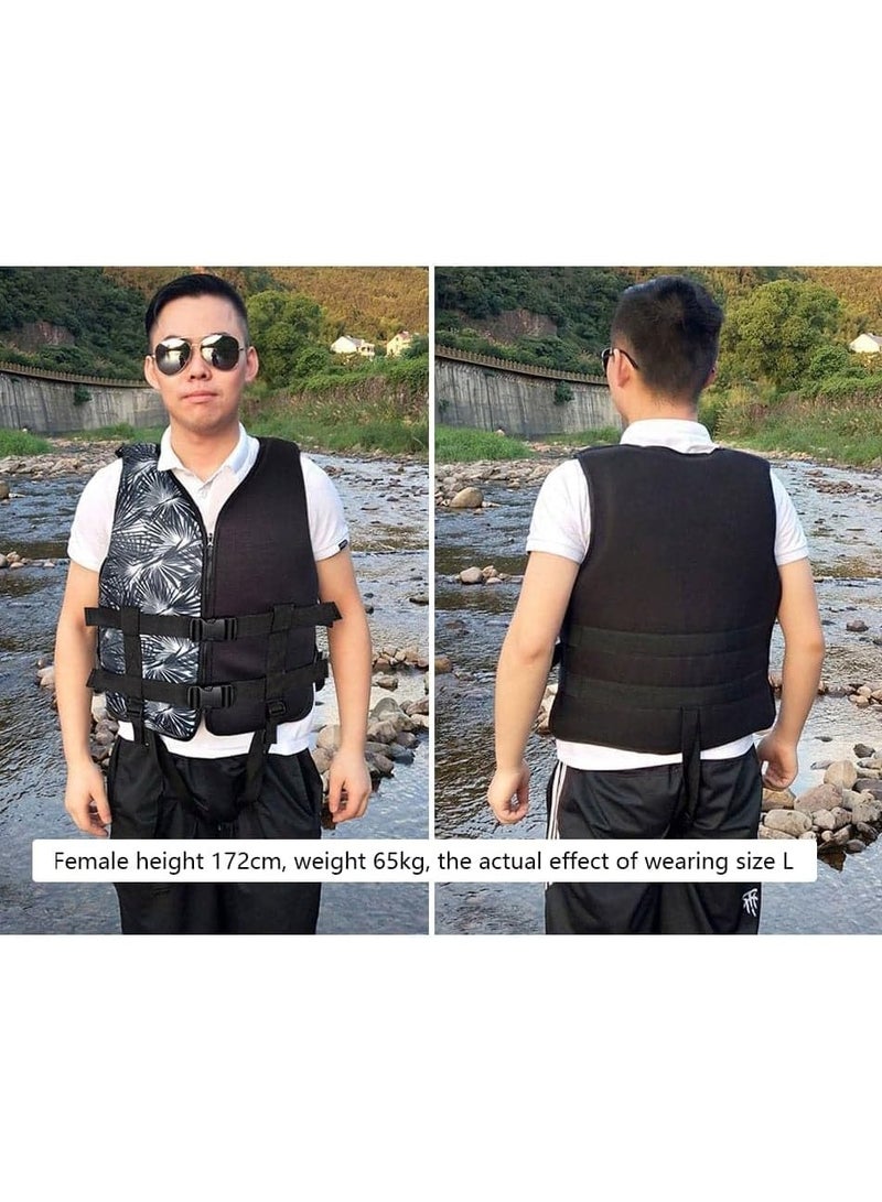 Life Jacket Safety Vests Water Suit Kayak Boating Swimming Surfing Drifting Gear Size XXL 90 to 120 Kg - Black