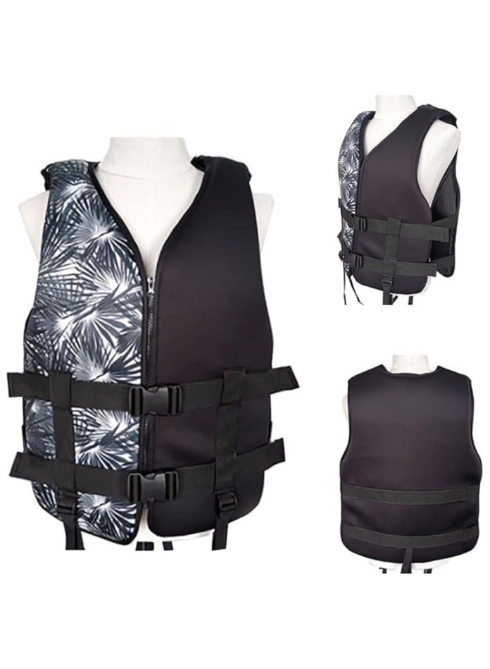 Life Jacket Safety Vests Water Suit Kayak Boating Swimming Surfing Drifting Gear Size XXL 90 to 120 Kg - Black