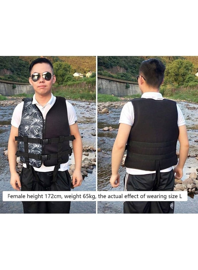 Foam Neoprene Super Soft Professional Swimming Life Jacket Swim Vest Size Large 60 to 75 KG - Black