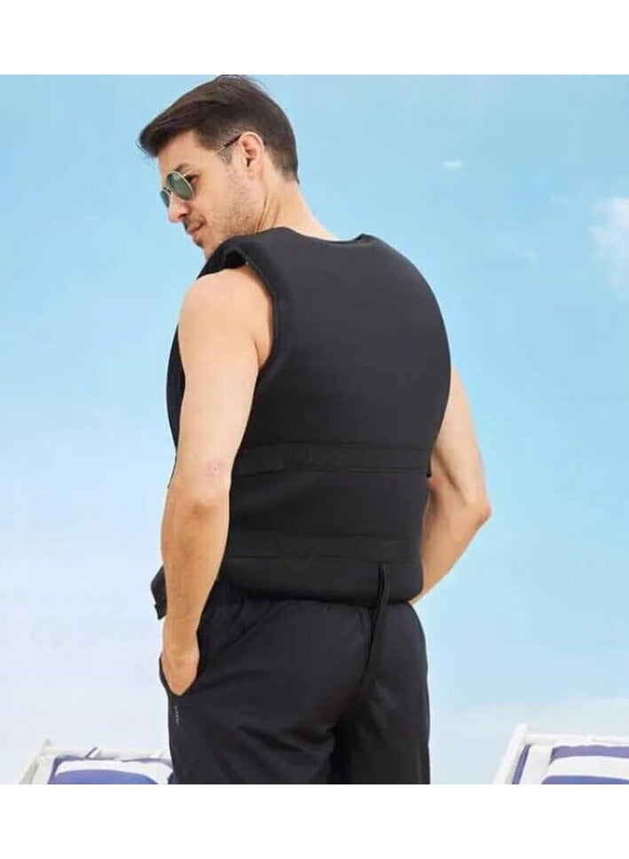 Foam Neoprene Super Soft Professional Swimming Life Jacket Swim Vest Size Large 60 to 75 KG - Black