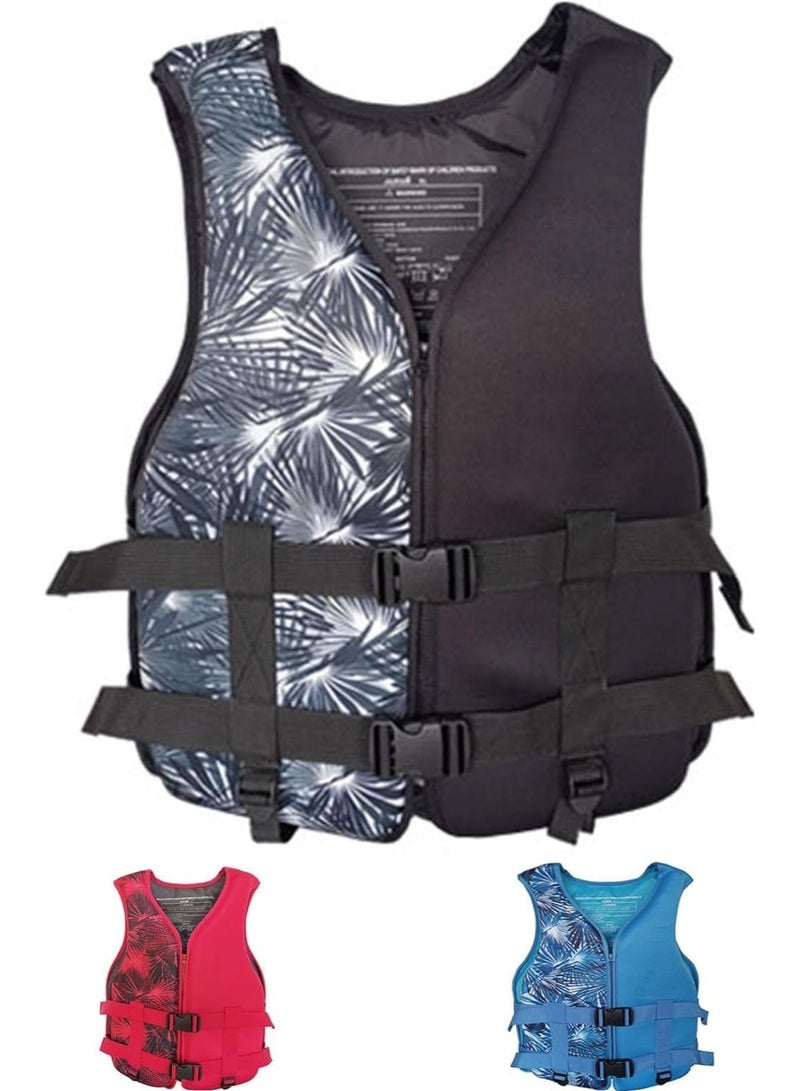 Foam Neoprene Super Soft Professional Swimming Life Jacket Swim Vest Size Large 60 to 75 KG - Black