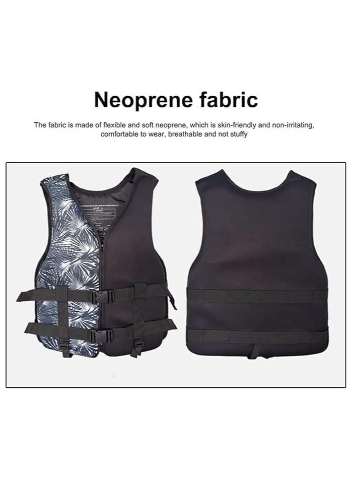 Foam Neoprene Super Soft Professional Swimming Life Jacket Swim Vest Size Large 60 to 75 KG - Black