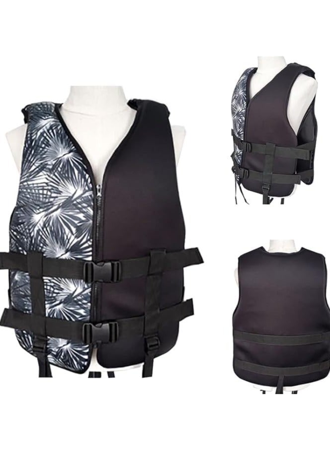 Foam Neoprene Super Soft Professional Swimming Life Jacket Swim Vest Size Large 60 to 75 KG - Black