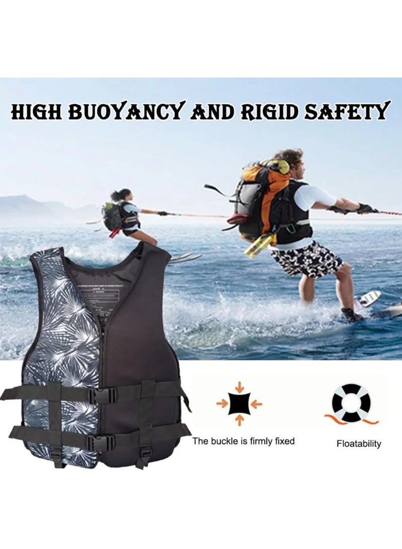 Foam Neoprene Super Soft Professional Swimming Life Jacket Swim Vest Size Large 60 to 75 KG - Black