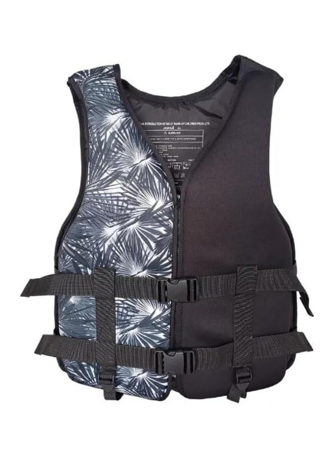 Foam Neoprene Super Soft Professional Swimming Life Jacket Swim Vest Size Large 60 to 75 KG - Black