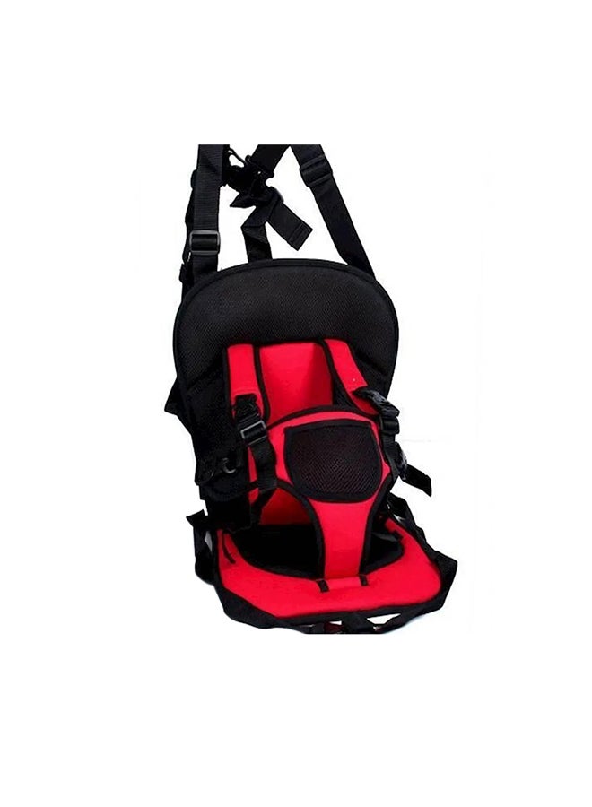 Cotton Multi-Functional Comfortable Baby Safety Car Seat With Harness - Red