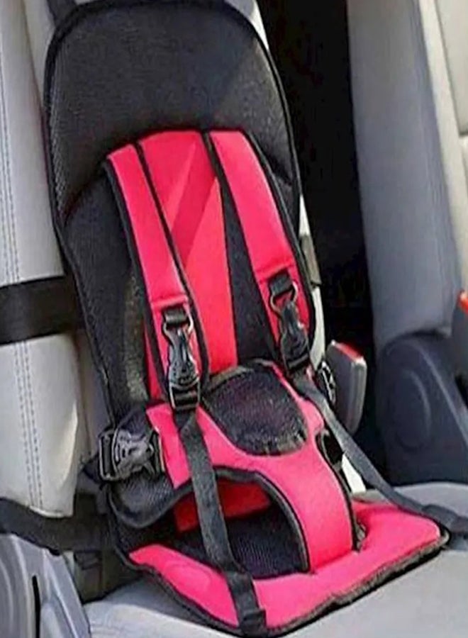 Cotton Multi-Functional Comfortable Baby Safety Car Seat With Harness - Red