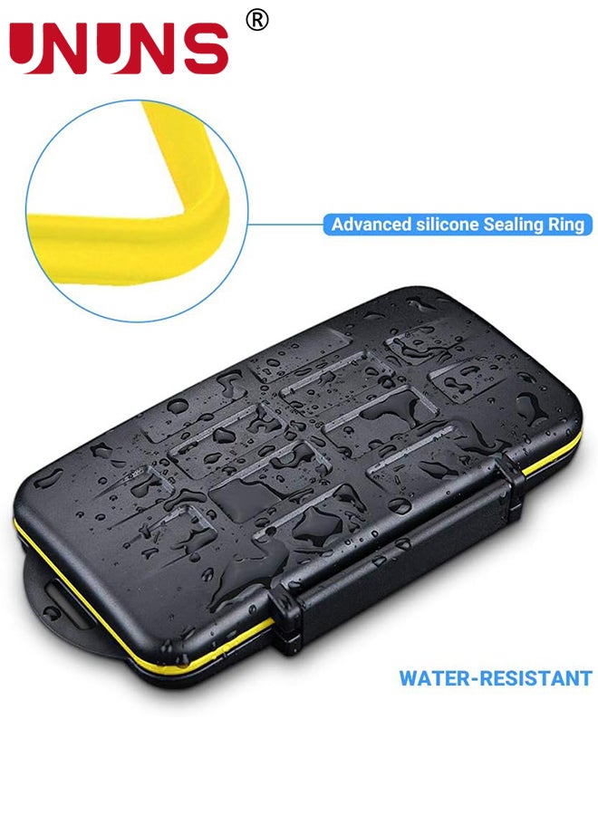 48 Slots Memory Card Case Holder,Water-Resistant Anti-Shock Carrying Case For 12 SD 12 TF,Card Organizer Storage Box With Carabiner