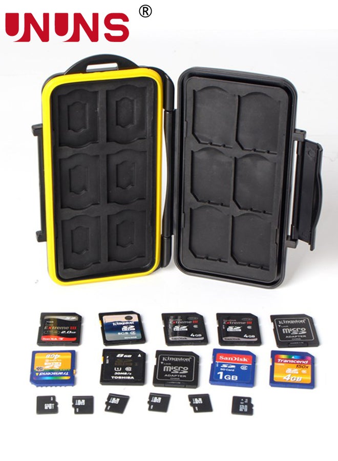 48 Slots Memory Card Case Holder,Water-Resistant Anti-Shock Carrying Case For 12 SD 12 TF,Card Organizer Storage Box With Carabiner