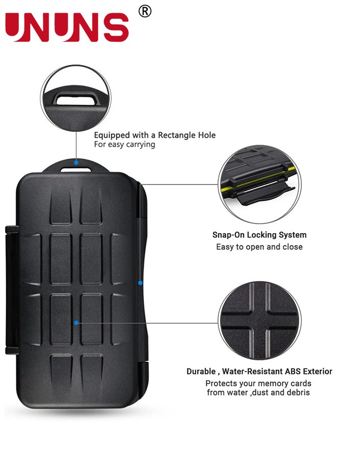 48 Slots Memory Card Case Holder,Water-Resistant Anti-Shock Carrying Case For 12 SD 12 TF,Card Organizer Storage Box With Carabiner