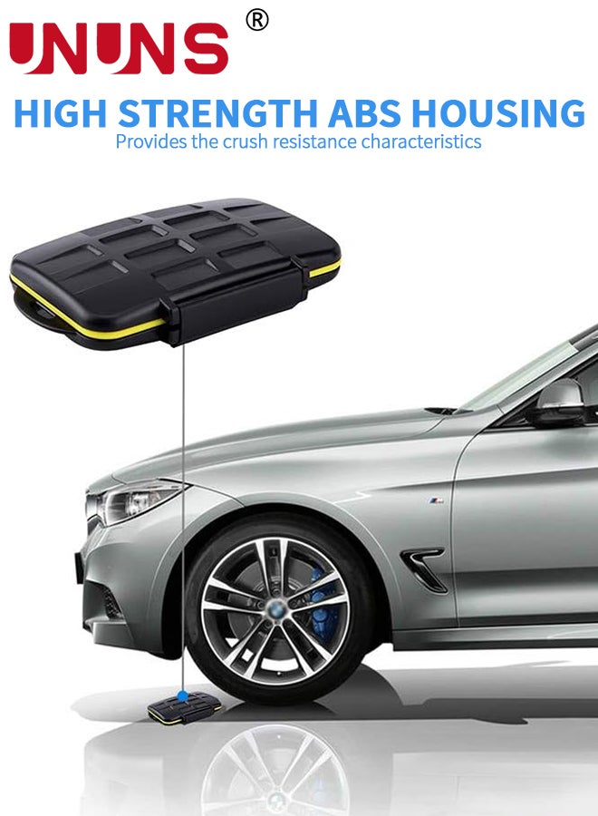 48 Slots Memory Card Case Holder,Water-Resistant Anti-Shock Carrying Case For 12 SD 12 TF,Card Organizer Storage Box With Carabiner