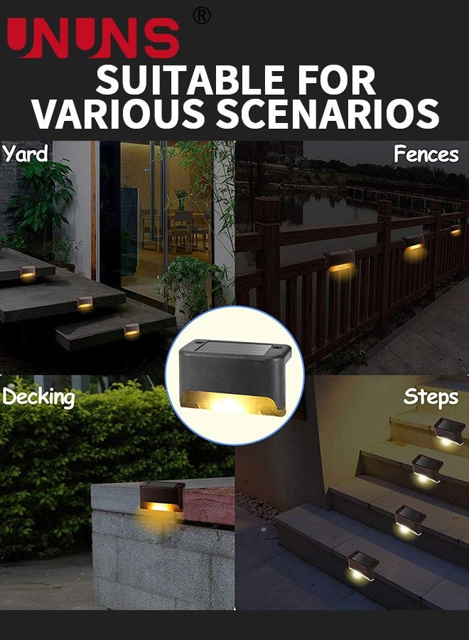 Solar Step Lamp,8 Pack Waterproof LED Solar Deck Light,Decor Solar Lights For Railing,Stairs,Fence,Post,Yard And Driveway,Black