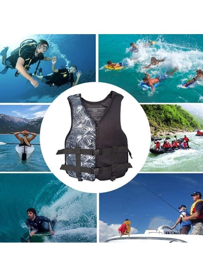 Foam Neoprene Super Soft Professional Swimming Life Jacket Swim Vest Size X-Large 75 to 100 KG - Black