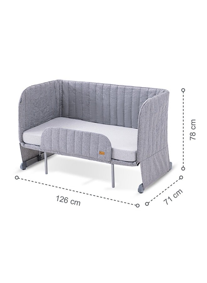 All In One, 0-4 Years Bedside Crib Cot And Sofa Expansion Pack - Grey