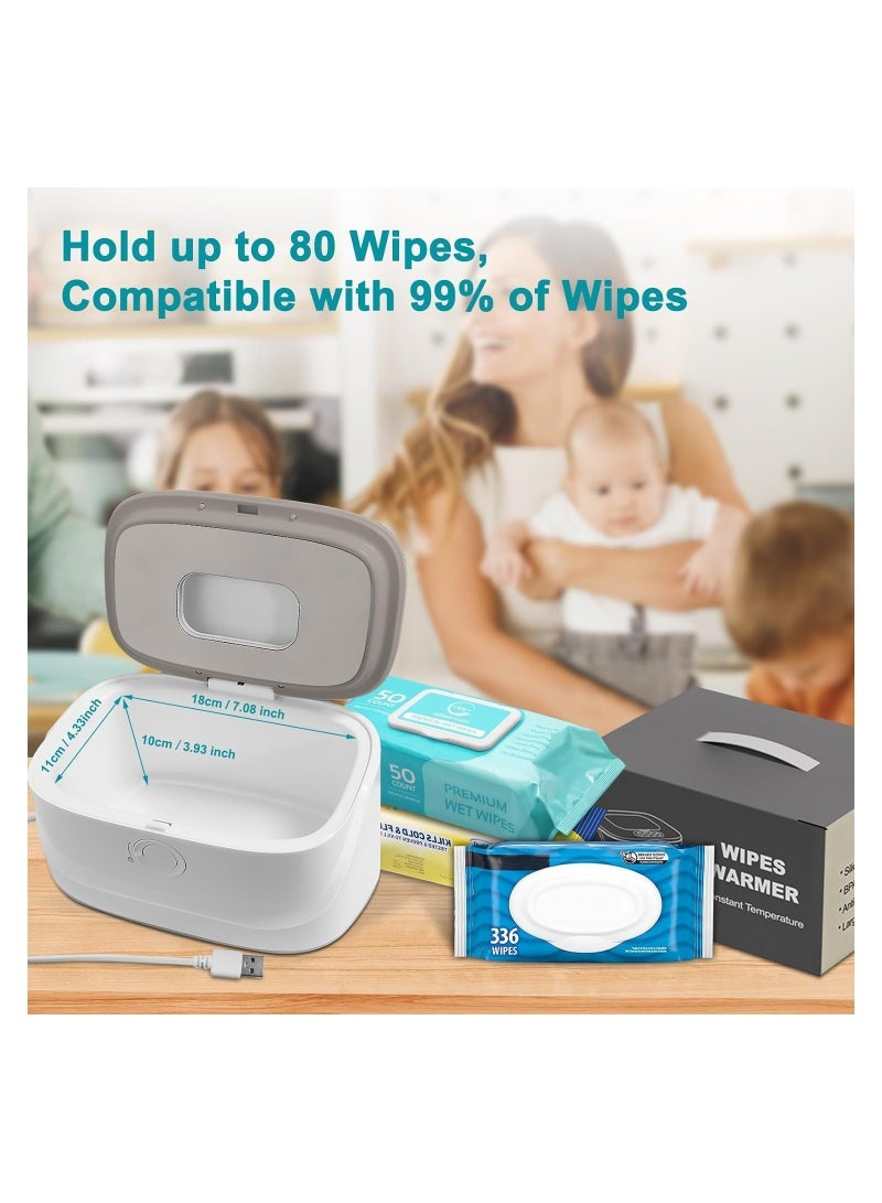 Wipe Warmer With Light, Wet Dispenser Warmer With Pop-Up Holder, Usb Charging, Portable Large Capacity Diaper Warmer, Adult Nursery, Newborn Essential Must Haves, Three Temperature