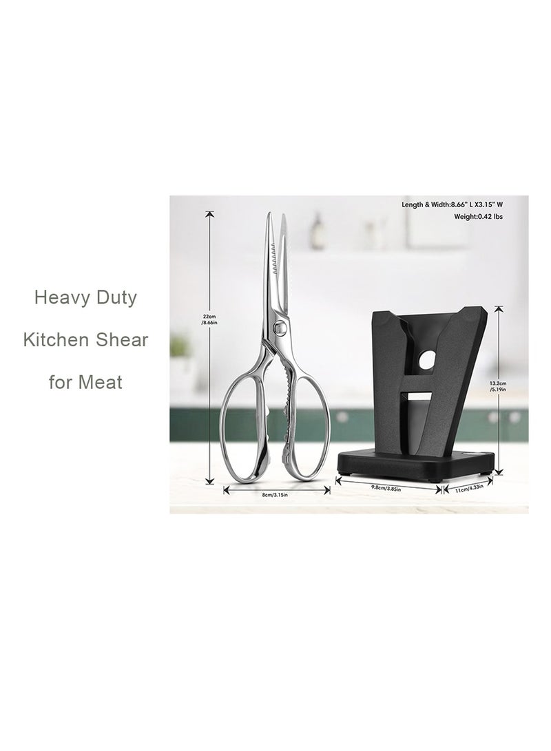 Heavy Duty Kitchen Scissors, Kitchen Shears for Meat, Chicken, Fish, Poultry, Herb and Bread, Stainless Steel Detachable Scissors All Purpose Heavy Duty, Dishwasher Safe Kitchen Scissors