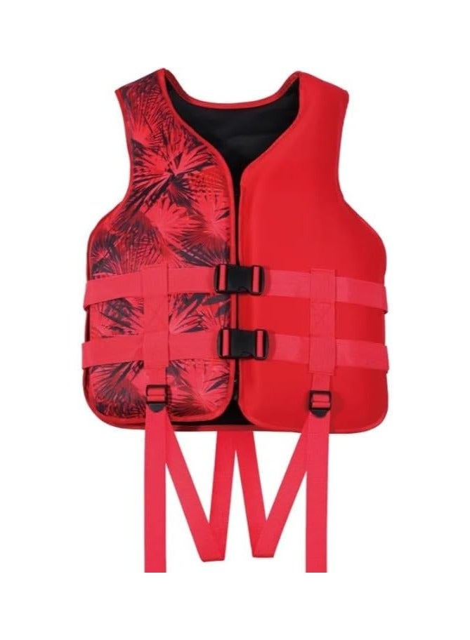 Foam Neoprene Super Soft Professional Swimming Life Jacket Swim Vest Size XX-Large 90 to 120KG - Red