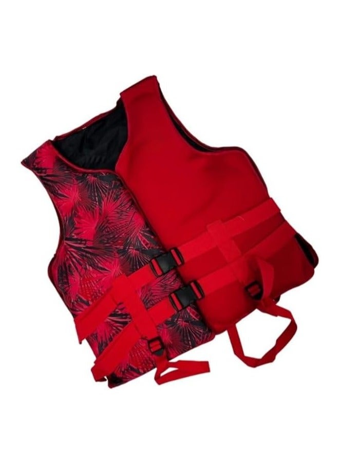 Foam Neoprene Super Soft Professional Swimming Life Jacket Swim Vest Size XX-Large 90 to 120KG - Red